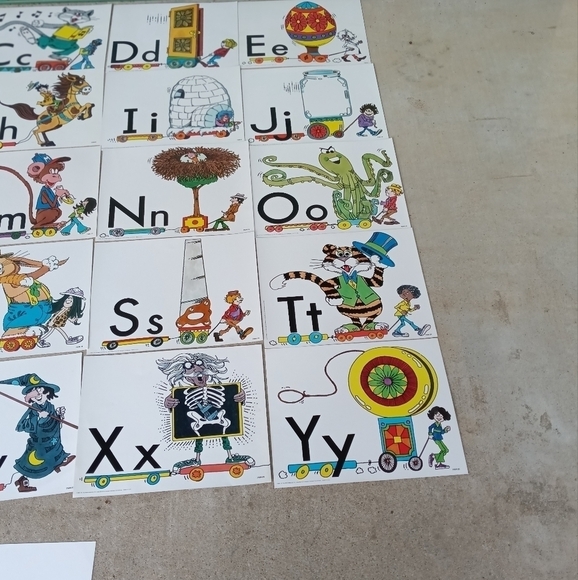 Vintage Alphabet Cards A to Z Teaching Classroom Teach Teacher Education ABC'S - Picture 4 of 8